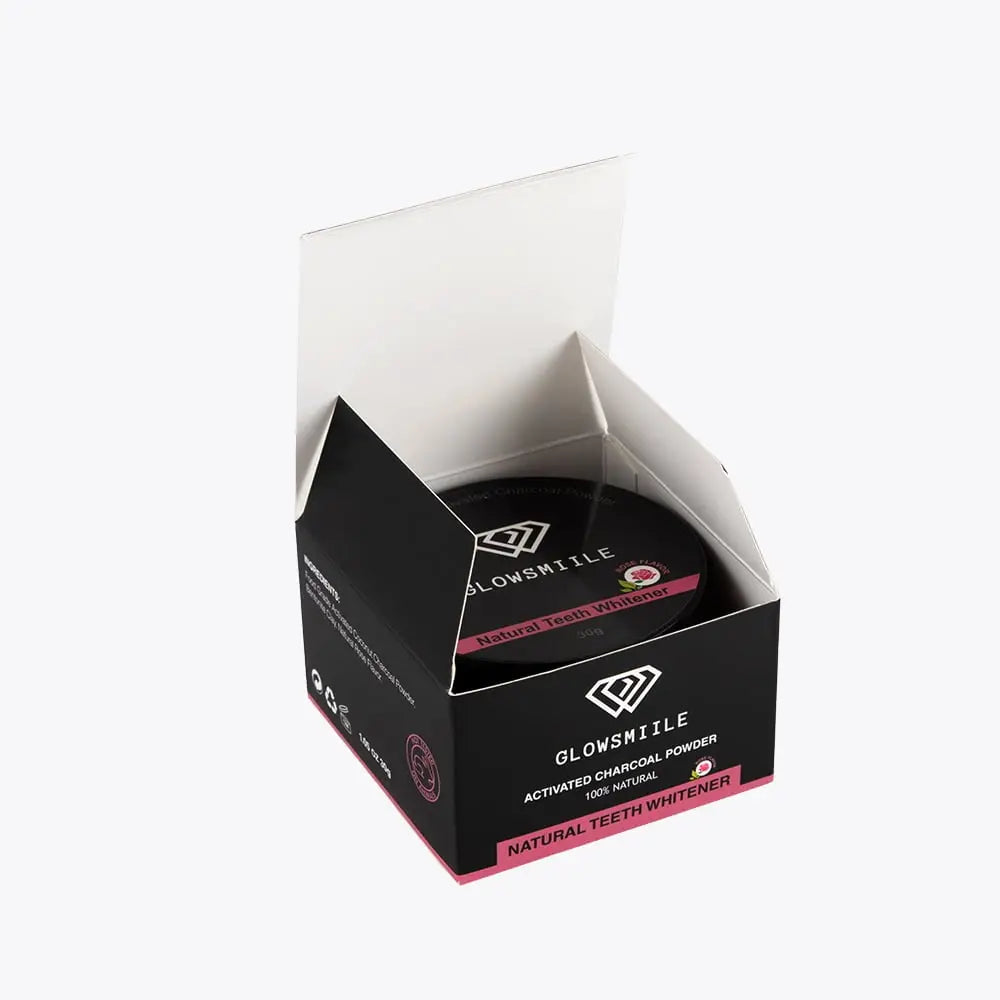 Aufhellendes Aktivkohlepulver mit Erdbeergeschmack